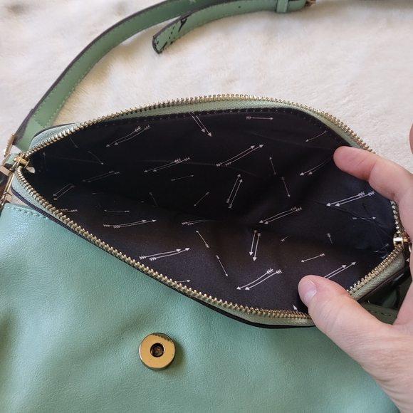 Purse and sandal set Paprika and Street Level mint green beaded fabric - Picture 7 of 12